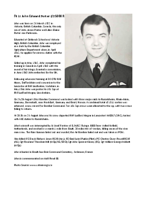 A preview of a PDF biography for Porter, John Edward